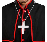 TecTake dressforfun Men’s costume cardinal Giovanni | Long cardinal’s robe | Sewed-on cape | Beautiful, heavenly cross necklace (M | No. 300405)