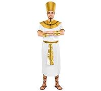 TecTake dressforfun Men’s costume king Pharaoh | Comfortable robe with borders on the arms | Royal headpiece | Beautiful tie belt (L | No. 300352)