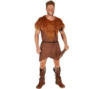 Men’s Costume Stone Age Hunter Fancy Dress Outfit Men Neandertal Hunting Carneva