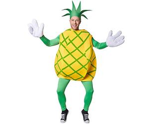 TecTake dressforfun Pineapple Costume Fruits | sleeveless top with green criss-crosses | Large, funny gloves | Includes hat in the shape of leaves (XL | Nr. 301633)