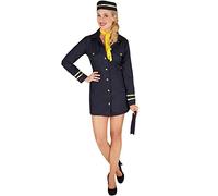 TecTake dressforfun Women’s costume Stewardess | Lovely matching neck scarf | With this cabin crew costume, all eyes will be on you | Includes Stewardess hat (L | No. 301411)