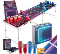Tectake Drink Pong Table - Aluminium, Led Lighting, 100 Cups, 6 Balls