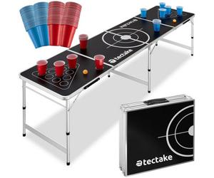 Tectake Drink Pong Table - Foldable, Height-Adjustable, 100 Cups, 6 Balls