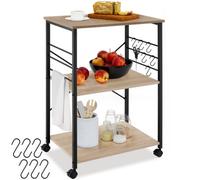 tectake Drinks Trolley Rugby in Light Oak | Size: 1 Pack TECTAKE Light Oak 1 Pack