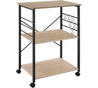 tectake Drinks Trolley Rugby in Light Oak | Size: 1 Pack TECTAKE Light Oak 1 Pack