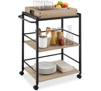 tectake Drinks Trolley Worcester in Light Oak | Size: 1 Pack TECTAKE Light Oak 1 Pack