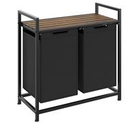 tectake Dual Laundry Basket 46 L - Black/Brown TECTAKE Multicolor