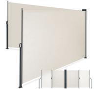 Tectake Extendable Double-Sided Awning With Roll-Up Mechanism 160 X 600 Cm - Beige
