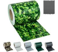 Tectake Fence Screening With Double-Sided Print, Opaque, Tear-Resistant, Fastening Clips - 35 M Greenery