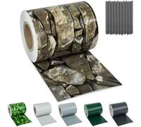Tectake Fence Screening With Double-Sided Print, Opaque, Tear-Resistant, Fastening Clips - 35 M Stone-Optics
