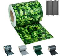 Tectake Privacy Film - Double-Sided Print, Opaque And Tear-Resistant, Fastening Clips Included - 70 M Greenery