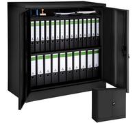 Tectake Filing Cabinet - 3 Shelves, Height-Adjustable, Lockable, 90 X 40 X 90 Cm - 1 - Black