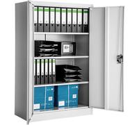 tectake Filing Cabinet - 4 adjustable shelves, lockable, 140 x 90 x 40 cm in Grey | Size: 1 Pack TECTAKE Grey 1 Pack