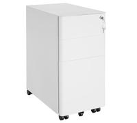 Tectake Filing Cabinet Parvus - 2 Drawers, 1 Suspension File, Lockable, White