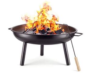 Tectake Fire Pit Diablo "" Made Of Heat-Resistant Steel, With A Poker - Black
