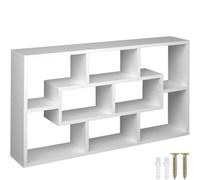Tectake Decorative Floating Shelf w/ 8 Compartments - White, White