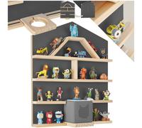 (anthracite) Floating Shelf Tonies Wall House Shaped Narrow Shelving Unit Childrens Toys
