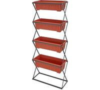 tectake Flower Boxes Polypropylene 52 X 21 X 127 Cm in Brown TECTAKE Brown 52 X 21 X 127 Cm