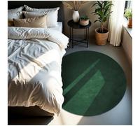 tectake® Fluffy Rug in Allergy-Friendly Short-Pile Fabric, Durable & Washable Rug with Non-Slip Underside, Soft, Versatile Carpet for Living Room, Bedroom, Kitchen & Hallway - Ø 120 cm, Green