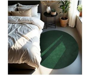 tectake® Fluffy Rug in Allergy-Friendly Short-Pile Fabric, Durable & Washable Rug with Non-Slip Underside, Soft, Versatile Carpet for Living Room, Bedroom, Kitchen & Hallway - Ø 120 cm, Green