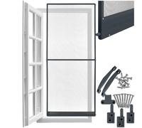 tectake® Fly Screen for Doors, 210 x 95 cm, Weather- & UV-Resistant Insect Mesh Net, Aluminium Frame & Fibreglass Mesh, Lightweight Door Screen with Easy Installation, Can Be Cut to Size - Anthracite