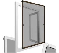 Tectake Fly Screen - For Window Frame, Individually Adjustable 100 X 120 Cm - Brown