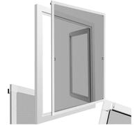 tectake® Fly Screen for Windows, 130 x 150 cm, Window Screen with Aluminium Frame & Black Fibreglass Insect Mesh, Weather- & UV-Resistant Window Net, Easy Installation, Can Be Cut to Size - White