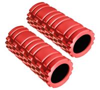 tectake Foam Roller with Textured Surface for Therapy Treatment, 335 x 145 mm, red, Set of 2, Red