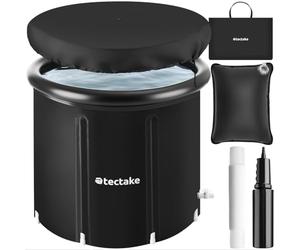 tectake® Foldable Ice Bath Tub with 320L Volume & Triple Insulation, Portable Cold Plunge Tub with Cover & Inflatable Outer Ring, Ice Plunge Pool for Water Therapy & Recovery - Ø 75 x 75 cm