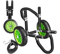 tectake® Folding Trolley for Surfboard & Paddle Board with Sturdy Aluminium Frame, Surfboard & SUP Transport Cart with Treaded Tyres, Foam Padding & 2 Fastening Straps - Trolley on Wheels For 1 Board