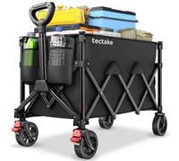 Tectake Folding Trolley Rollrider With Telescopic Handle & Front Swivel Wheels - Black