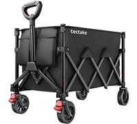 Tectake Folding Trolley Rollrider With Telescopic Handle & Front Swivel Wheels - Black