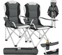 TecTake Folding upholstered camping chair with drink holder & bag