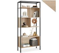 tectake Free Standing Shelf Hastings - With 5 Tiers & 3 Storage Compartments in Light Brown TECTAKE Light Brown
