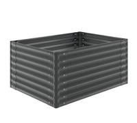 tectake Galvanized Raised Garden Bed Salvia Galvanized Steel 120 X 90 X 62 Cm in Grey TECTAKE Grey 120 X 90 X 62 Cm