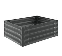 tectake Galvanized Steel Raised Bed Planter Salvia Galvanized Steel 80 X 60 X in Grey TECTAKE Grey