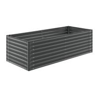 tectake Galvanized Steel Raised Garden Bed Blomma Steel 200 X 80 X 62 Cm in Dark Grey TECTAKE Dark Grey 200 X 80 X 62 Cm