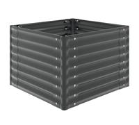 tectake Galvanized Steel Raised Garden Bed - Large 380L Outdoor Planter Box Sa in Grey TECTAKE Grey