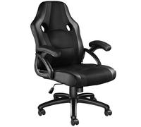 Tectake Gaming Chair Benny - Ergonomic Shape, Comfortable Padding - Black