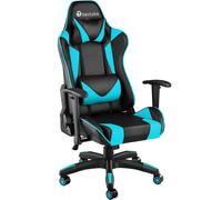tectake Gaming Chair Stealth - Ergonomic Shape, Adjustable Backrest in Bright Blue TECTAKE Bright Blue