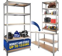 Tectake Garage Shelving Ludvig - Heavy Duty, Made Of Sheet Steel, Brown