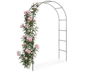 Tectake Garden Arch - Steel Rose Arch, 140 X 40 X 240 Cm - Green