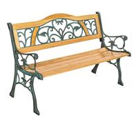 Tectake Garden Bench Kathi - 2-Seater, Wood, Cast Iron, 124 X 60 X 83 Cm - Brown