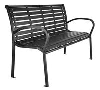 tectake Garden Bench Pino in Black | Size: 3 Seater TECTAKE Black 3 Seater