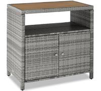 Tectake Garden Cabinet Monscia In Weather And Uv-Resistant Polyrattan With 3 Compartments - Grey