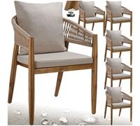tectake Garden Chair Manacor in Light Sand | Size: 6 Person TECTAKE Light Sand 6 Person