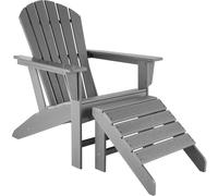 Garden Adirondack Chair with Footrest Balcony Furniture Weather-Proof Ergonomic