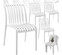 Tectake Garden Chairs Alcudia - Durable, Stackable And Weather-Resistant - Cream - Set Of 4