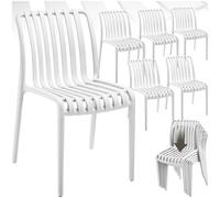 Tectake Garden Chairs Alcudia - Durable, Stackable And Weather-Resistant - Cream - Set Of 6