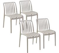 tectake Garden Chairs Alcudia in Taupe | Size: 4 Person TECTAKE Taupe 4 Person